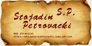 Stojadin Petrovački vizit kartica